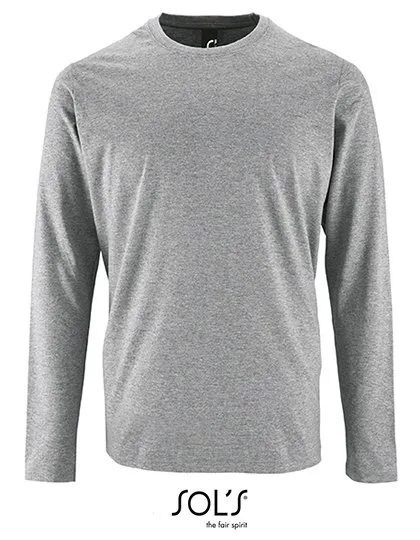 SOL´S Langarm T-Shirt Imperial Baumwolle für Herren, Grey Melange S, L02074