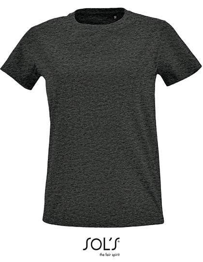 SOL´S Rundhals T-Shirt aus Baumwolle für Damen, Charcoal Melange S, L02080