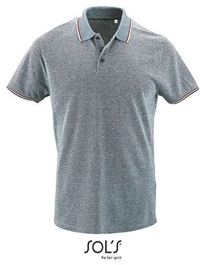 SOL´S Polo Shirt Paname mit Streifen für Herren, Heather Light Jeans M, L02081