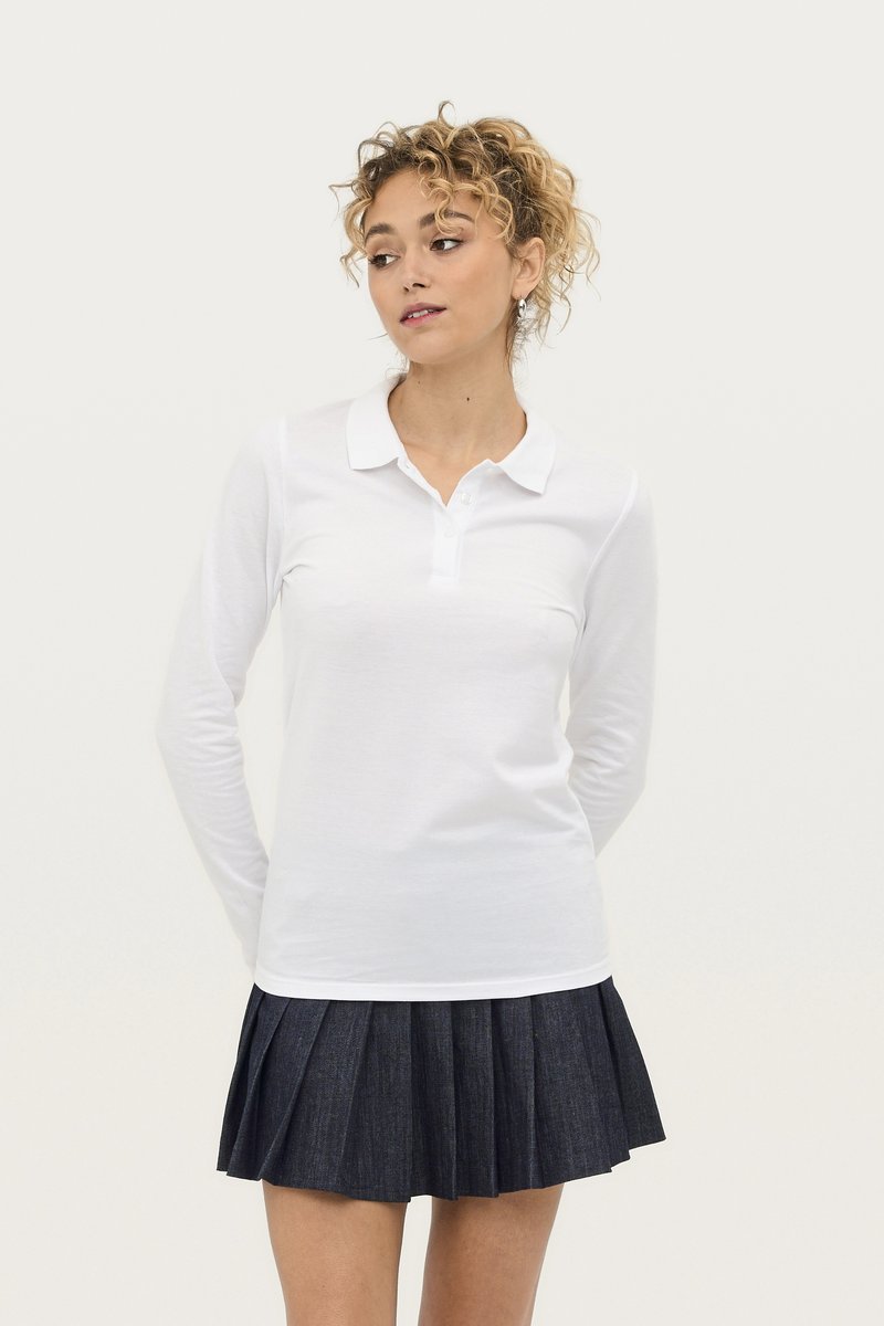 SOL´S Langarm Piqué Poloshirt mit Knopfleiste für Damen, Apple Green M, L02083