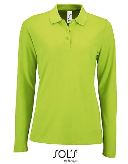 SOL´S Langarm Piqué Poloshirt mit Knopfleiste für Damen, Apple Green M, L02083