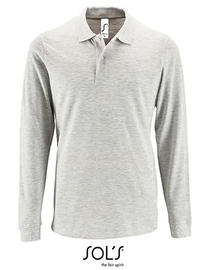 SOL´S Langarm Poloshirt aus Baumwolle für Herren, Ash (Heather) S, L02087