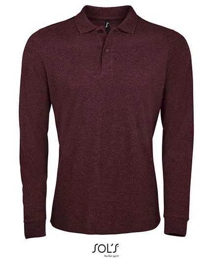 SOL´S Langarm Poloshirt aus Baumwolle für Herren, Heather Oxblood L, L02087