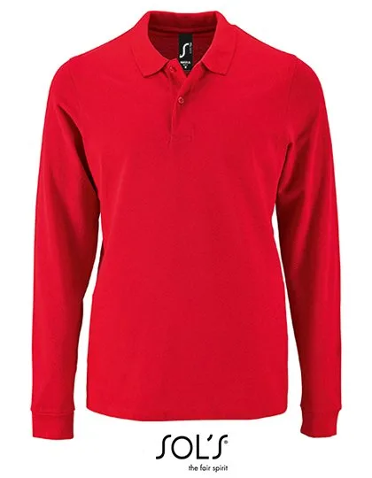 SOL´S Langarm Poloshirt aus Baumwolle für Herren, Red M, L02087