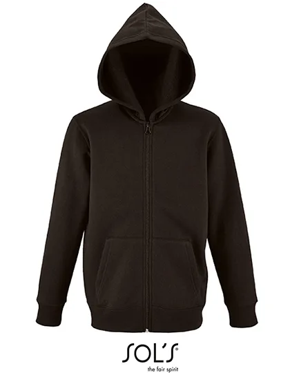 SOL´S Zip Hoodie aus Baumwolle-Polyester für Kinder, Black 6 Jahre (106/116), L02092