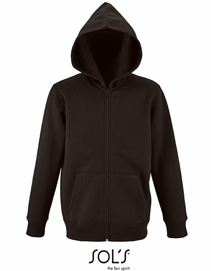 SOL´S Sweat à capuche zippé en Coton-Polyester pour enfants, Black 6 Jahre (106/116), L02092