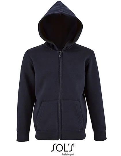 SOL´S Zip Hoodie aus Baumwolle-Polyester für Kinder, French Navy 8 Jahre (118/128), L02092