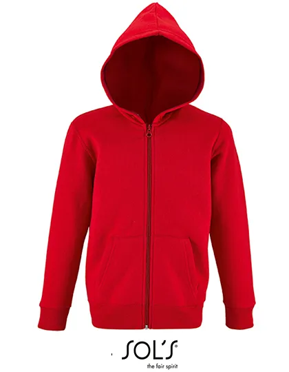 SOL´S Zip Hoodie aus Baumwolle-Polyester für Kinder, Red 10 Jahre (130/140), L02092