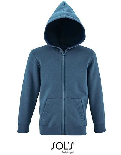 SOL´S Zip Hoodie aus Baumwolle-Polyester für Kinder, Slate Blue 10 Jahre (130/140), L02092