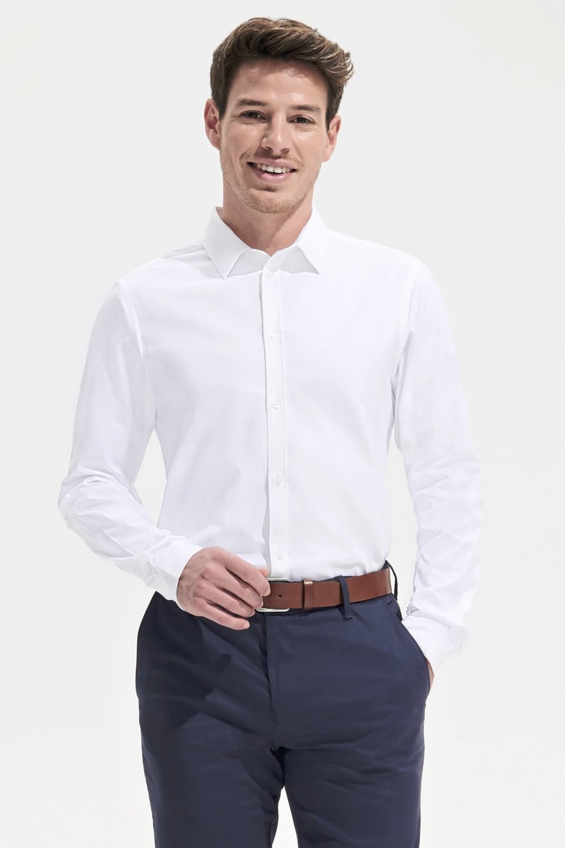 SOL´S Herringbone Hemd Brody, Weiß für Herren, Sky Blue S, L02102