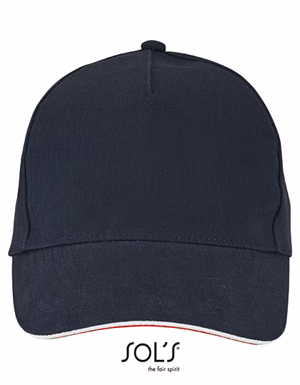 SOL´S Dreifarbige Baumwoll-Cap mit Metallverschluss, French Navy One Size, L02116