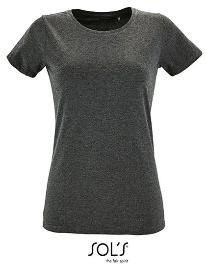 SOL´S Women´s Round Neck Fitted T-Shirt Regent Charcoal Melange S (L02758), L02758