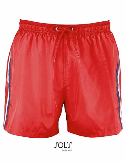 SOL'S Men's Swim Shorts with Mesh Inner Brief, Red L, L02919