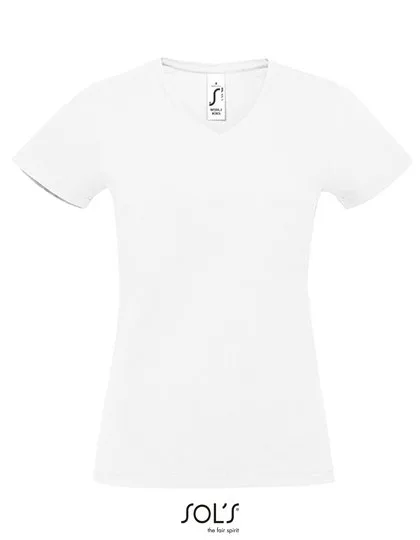SOL´S V-Ausschnitt T-Shirt aus Baumwolle für Damen, White S, L02941