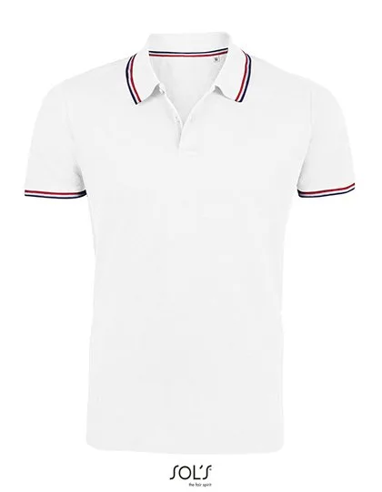 SOL'S Polo Shirt with Contrast Details for Men, White S, L02949