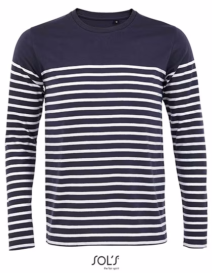 SOL´S Langarm Matrosen T-Shirt gestreift für Herren, French Navy/White S, L03099