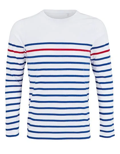 SOL´S Langarm Matrosen T-Shirt gestreift für Herren, White/Royal Blue 241 XL, L03099