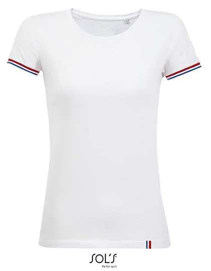SOL´S T-Shirt Rainbow, Baumwolle, Kurzarm für Damen, White/Royal Blue (Striped) XXL, L03109