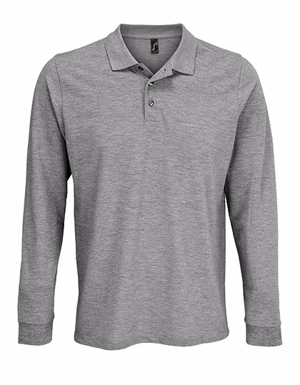 SOL´S Langarm Polycotton Polo mit Ripp-Kragen, Grey Melange XL, L03983