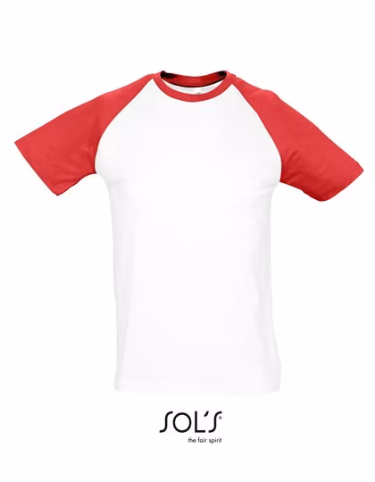 SOL'S Double-Layer Baby Bib with Velcro Closure, White/Red M, L140