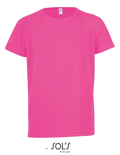 SOL´S Raglan T-Shirt Sportlich Baumwolle für Kinder, Neon Pink 6 Jahre (106/116), L198K