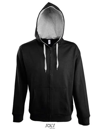 SOL'S Sweatshirt with Contrast-Coloured Hood for Men, Black/Grey Melange S, L480