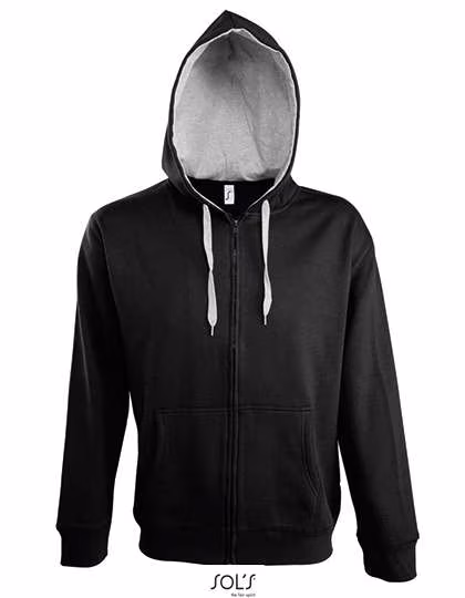 SOL'S Sweatshirt with Contrast-Coloured Hood for Men, Black/Grey Melange S, L480