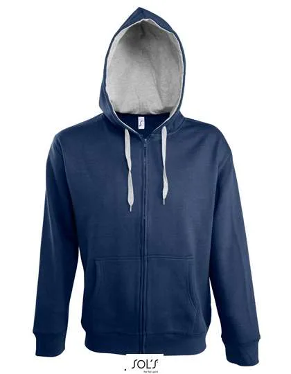 SOL´S Sweatshirt mit kontrastfarbener Kapuze für Herren, French Navy/Grey Melange S, L480