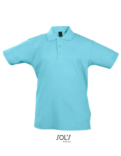 SOL´S Langarm-Polo aus Baumwolle, Pastell für Kinder, Atoll Blue 8 Jahre (118/128), L512K