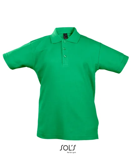 SOL'S Long-Sleeve Polo made of Cotton, Pastel for Kids, Kelly Green 12 Jahre (142/152), L512K