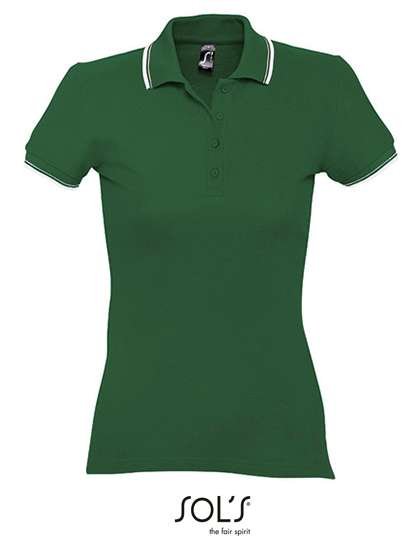 SOL´S Polo Shirt mit Kontrastkragen für Damen, Golf Green/White S, L530