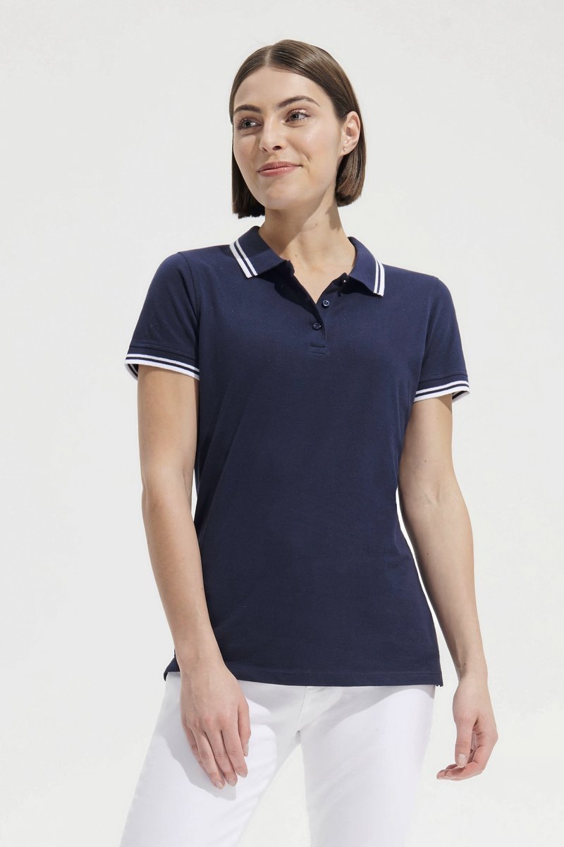 SOL´S Polo Shirt Pasadena mit Kontrast-Streifen, Black/Lime S, L586