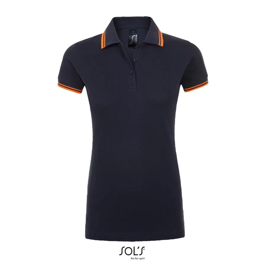 SOL´S Polo Shirt Pasadena mit Kontrast-Streifen, Royal Blue 241/Neon Coral XXL, L586
