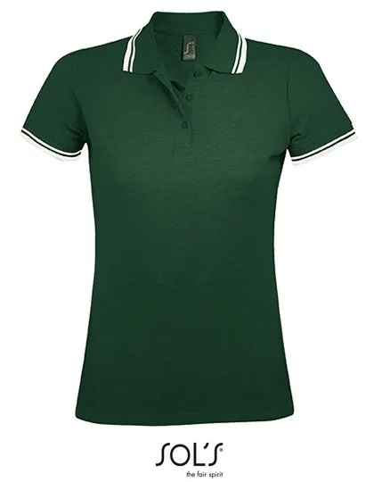 SOL´S Polo Shirt Pasadena mit Kontrast-Streifen, Forest Green/White S, L586