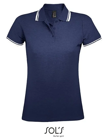 SOL´S Polo Shirt Pasadena mit Kontrast-Streifen, French Navy/White XXL, L586