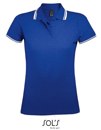 SOL´S Polo Shirt Pasadena mit Kontrast-Streifen, Royal Blue 241/White S, L586