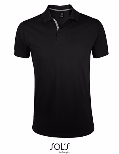 SOL´S Polo Slim Fit 100% Cotone, Black/Grey (Solid) S, L587
