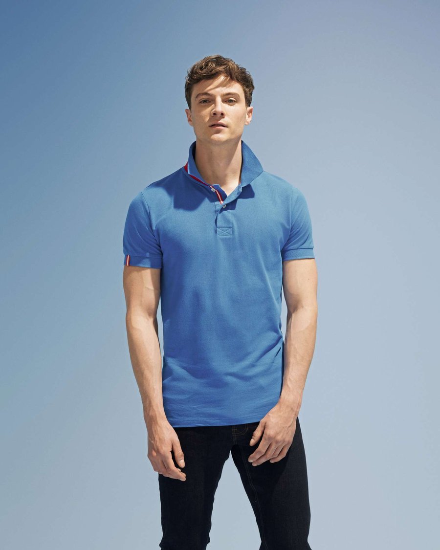 SOL´S Kontrast-Polo-Shirt mit gestreiftem Kragen, Dark Grey (Solid)/Orange S, L589