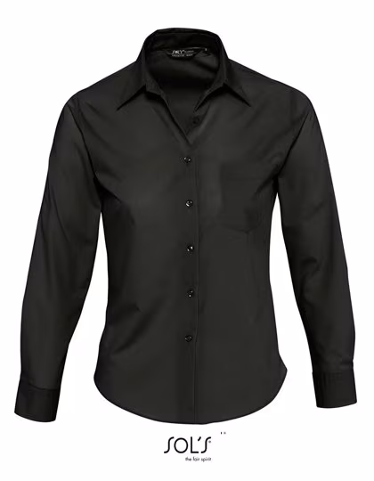 SOL´S Langarm-Popeline-Bluse Executive mit Brusttasche, Black XS, L621