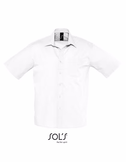 SOL´S Camicia popeline Bristol a maniche corte con taschino, White M, L622