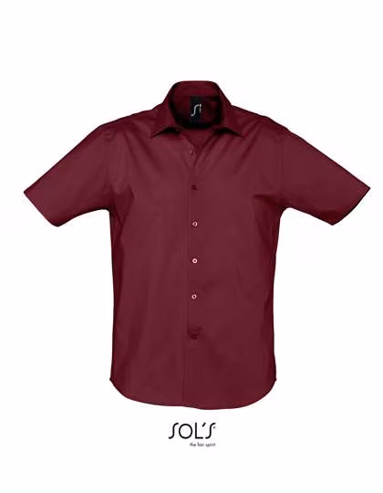 SOL´S Camicia stretch Broadway con colletto italiano, Medium Burgundy M, L632