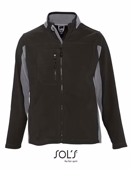 SOL'S Fleece Jacket Nordic with Stand-up Collar, Black/Medium Grey (Solid) S, L707