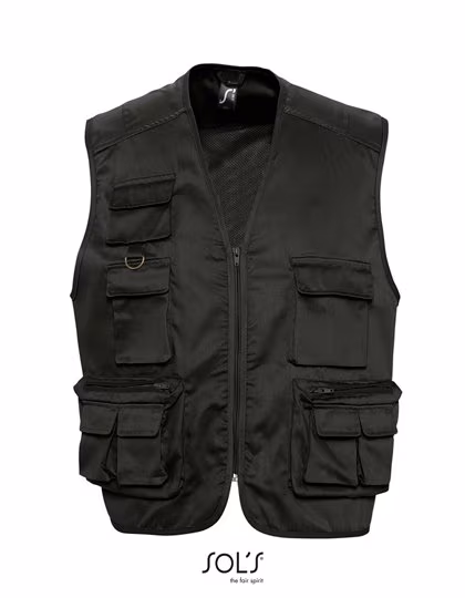 SOL´S Veste de reporter Wild avec 9 poches, Black S, L836