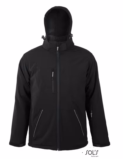 SOL´S Softshelljacke mit abnehmbarer Kapuze für Herren, Black S, L843