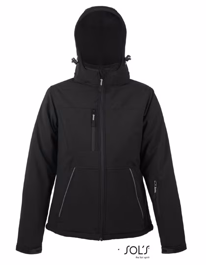 SOL´S Softshelljacke mit Kapuze und Taschen für Damen, Black S, L844