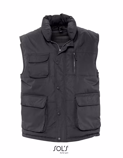 SOL´S Wattierte Herren Weste mit Taschen, Charcoal GreyS, L865