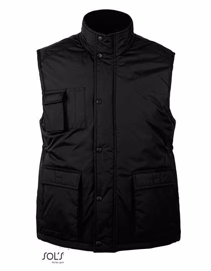 SOL´S Bodywarmer ripstop Wells avec doublure polaire, Black S, L869