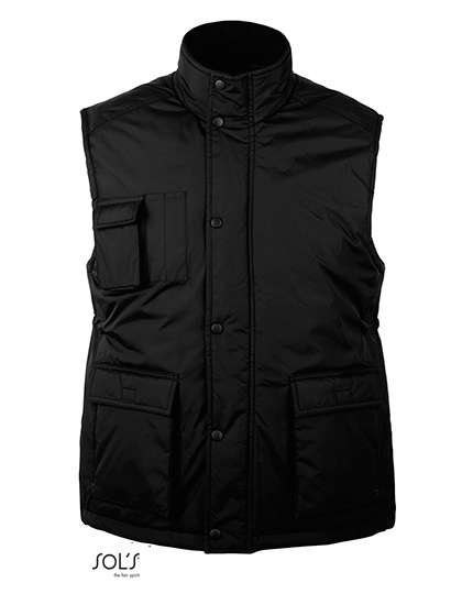 SOL´S Ripstop Bodywarmer Wells mit Fleece-Futter, Black S, L869
