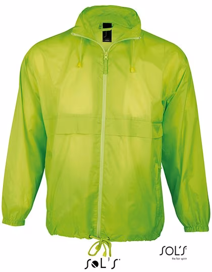 SOL´S Wasserabweisender Windbreaker mit Kapuze, Neon Lime XXL, L889