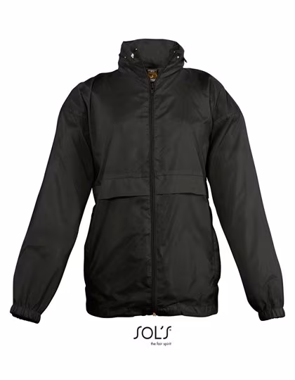 SOL´S Coupe-vent Surf, 100% Nylon pour enfants, Black 5/6 (105-116cm), L889K